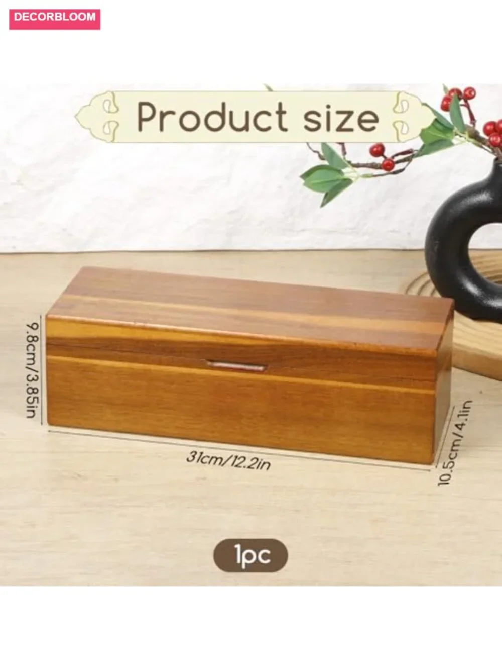 Acacia Wooden Tea Bag Organizer Storage Box with Compartments